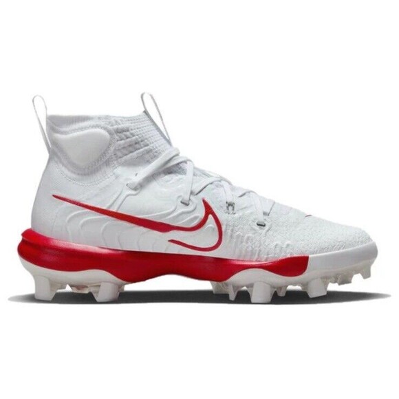 Size 7.5 Nike Alpha Huarache NXT MCS Baseball Cleats White Red DJ6519-104 Men's - Picture 2 of 5